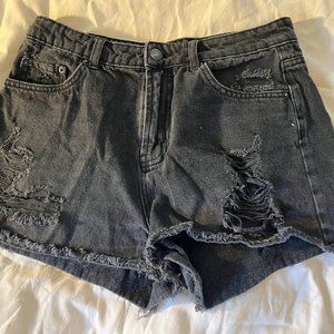 Black Destressed Wild Fable Jean shorts